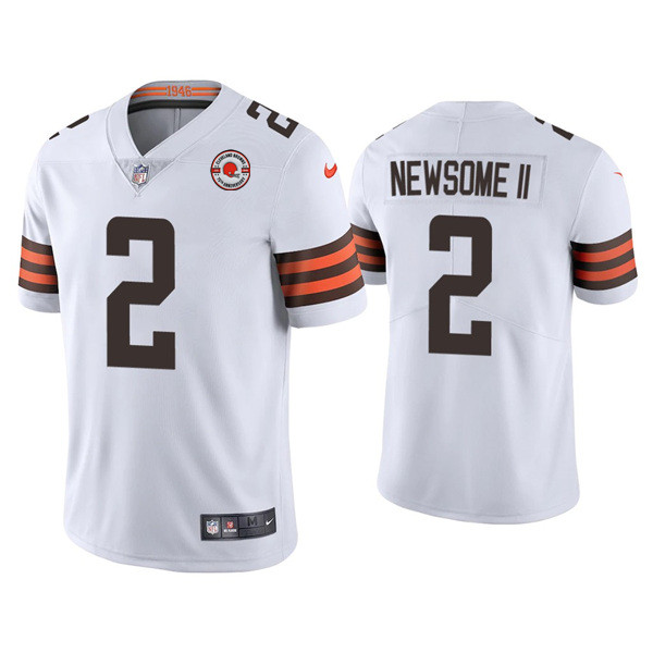 Men's Cleveland Browns #2 Greg Newsome II 2021 White 75th Anniversary Vapor Untouchable Limited Stitched NFL Jersey